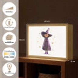 Heks - Paars - Sterren - Heksenhoed Light Box met batterij (Wandlamp) middel -USP_websiteoverzichtDE