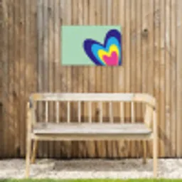 Hartjes - Kleurrijk - Valentijn Tuinposter op houten frame 2 cm dik klein -sfeer4