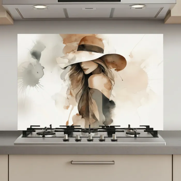 Mysterieus - Vrouw - Sepia keuken achterwand spatscherm klein -3d_website