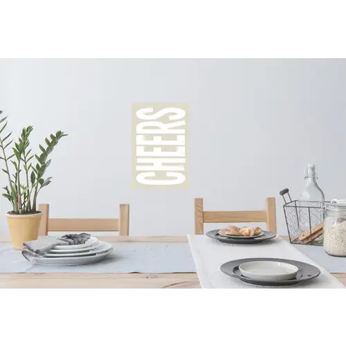 Cheers - Feest - Japandi - Vintage Muursticker klein -eettafel