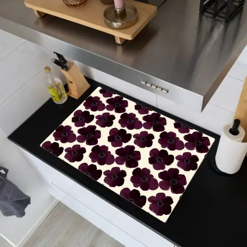 Bloemen - Aquarel - Paars Inductie beschemer met haakjes klein 777 -sfeer1