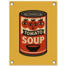 Tomatensoep - Gezichtje - Illustratie - Rood tuinposter los doek klein -3d