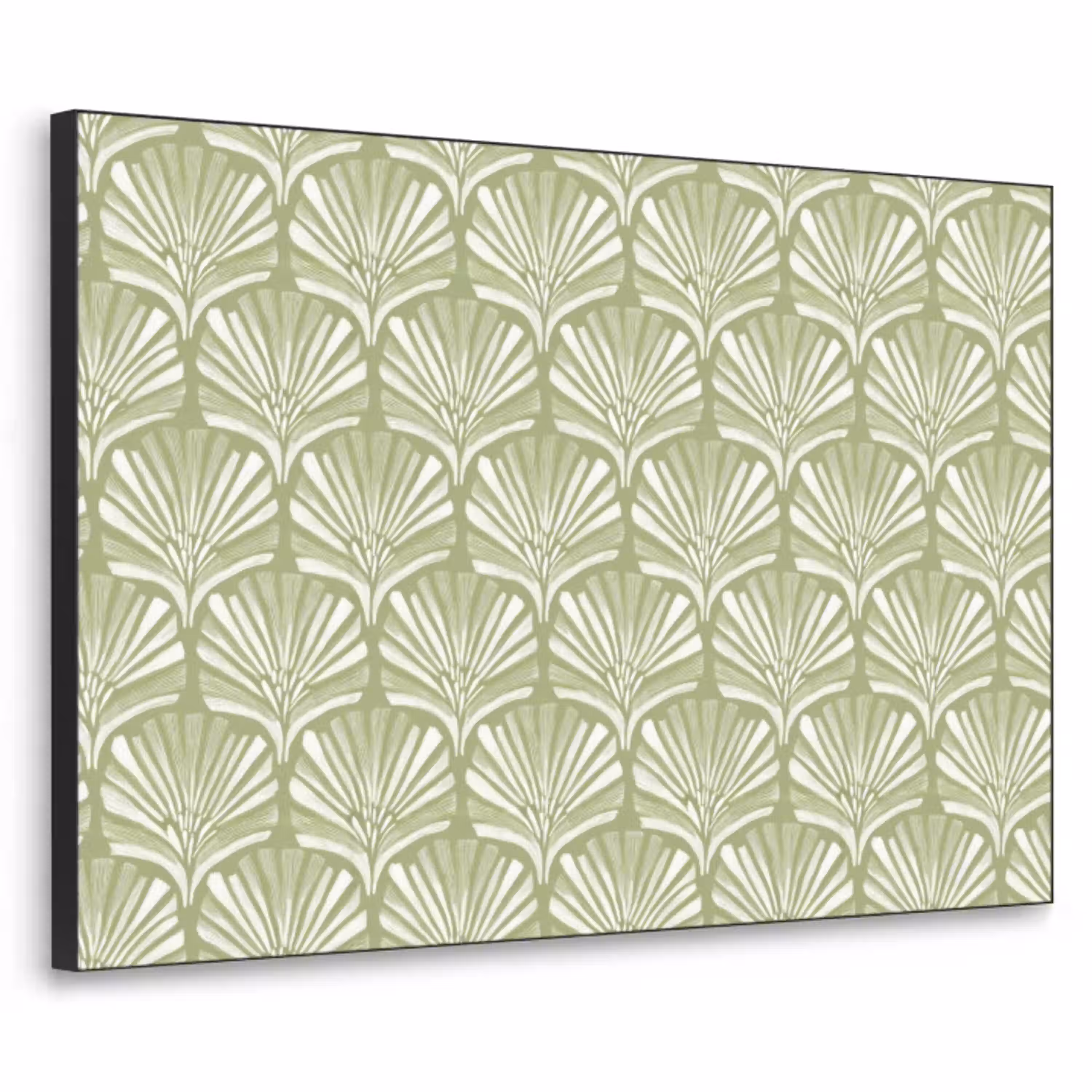 Saliegroen - Ginkgo Biloba - Waaier - Patroon Textielframe zwart klein 947 -3d