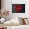 Kersen - Hart - Rood - Zwart Wandkleed katoen klein -sfeer1