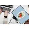 Aardbeien - Lijst - Rood - Geruit laptophoes neopreen klein -bureau