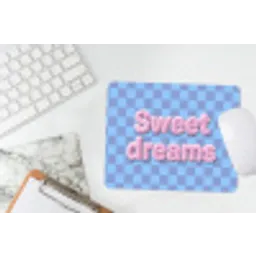 Sweet dreams - Vierkanten - Roze - Blauw muismat rubber klein -witbureau