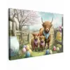 Schotsehooglanders - Paaseieren - Lente Tuinposter op houten frame 2 cm dik klein -3d