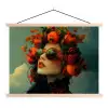 Vrouw - Granaatappel - Herfst - Zonnebril textielposter latten blank klein -3d