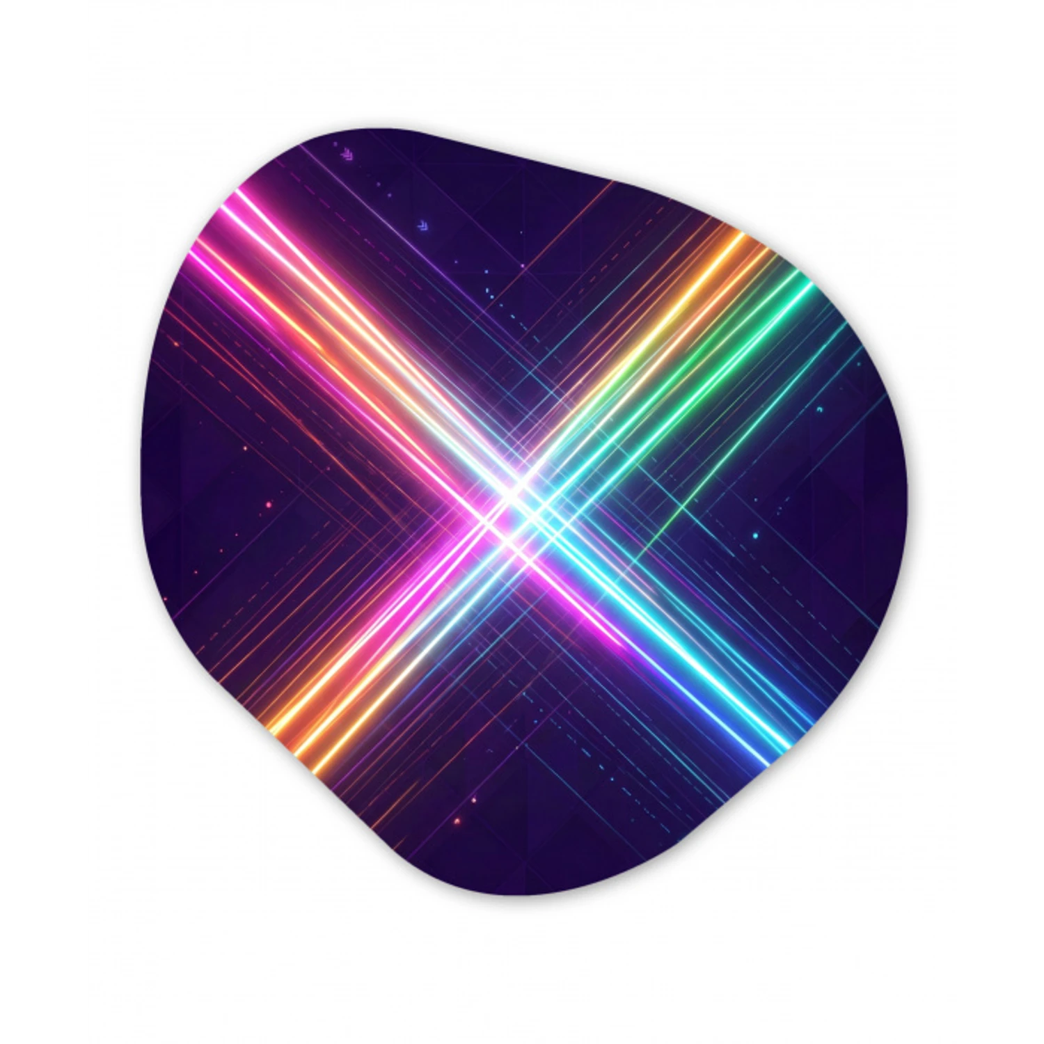 Kruisen - Lasterstralen - Neon Wandcirkel Organisch Forex 3mm klein -3d