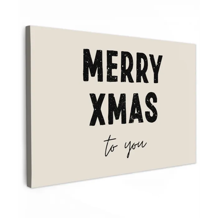 Kerst - Quotes - Merry xmas - Feestdagen - Zwart Tuinposter op houten frame 2 cm dik klein -3d