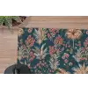 Botanisch - Patroon - Blauw muismat rubber klein 262 -closeup