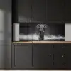 Olifant - Zwart - Wit - Rook keuken achterwand 2 middel -sfeer1