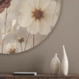 Wilde bloemen - Botanisch - Vintage - Natuur - Rustiek Akoestische PET Vilt - Rond klein -sfeer5_closeup