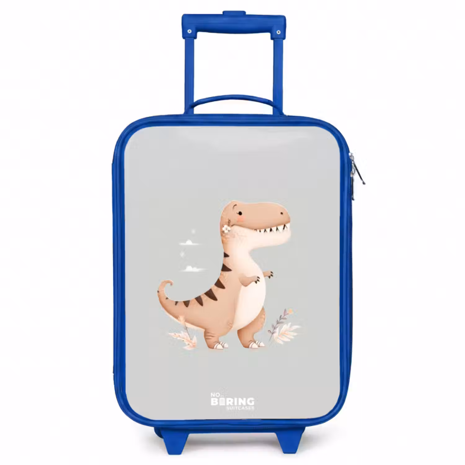 Kinderkoffer - Blauw - Dino in beige en grijze kleuren