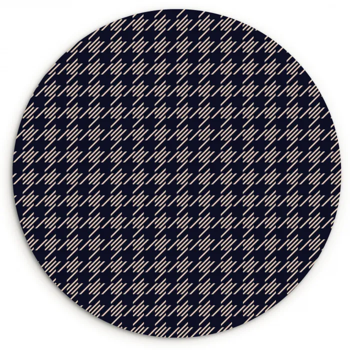 Plaid - Patroon - Ruit - Blauw Wandcirkel plexiglas klein 852 -3d