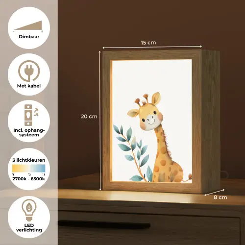 Giraf - Dier - Wilde dieren Light Box met kabel klein -USP_NL