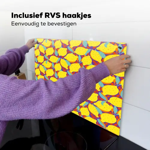 Citroenen - Geel - Stippen - Oranje Inductie beschemer met haakjes klein 777 -ky-ophangen-nl