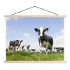 Koeien - Gras - Dieren - Zon - Boerderij textielposter latten blank klein -3d