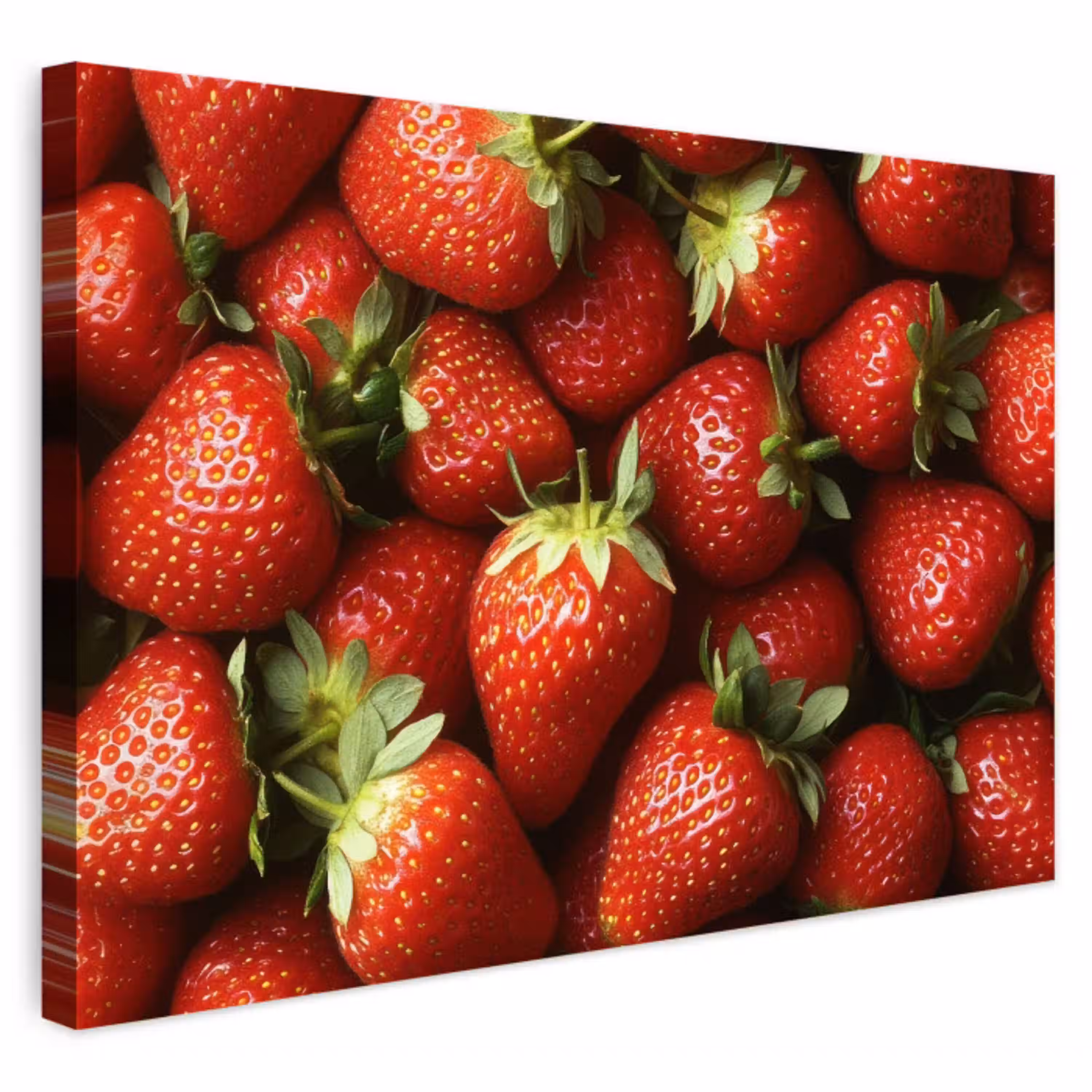 Aardbei - Fruit - Rood Tuinposter op houten frame 2 cm dik klein -3d