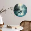 Bos - Water - Eenden - Mistig Wandcirkel kunststof plaat 5mm dik klein -sfeer4