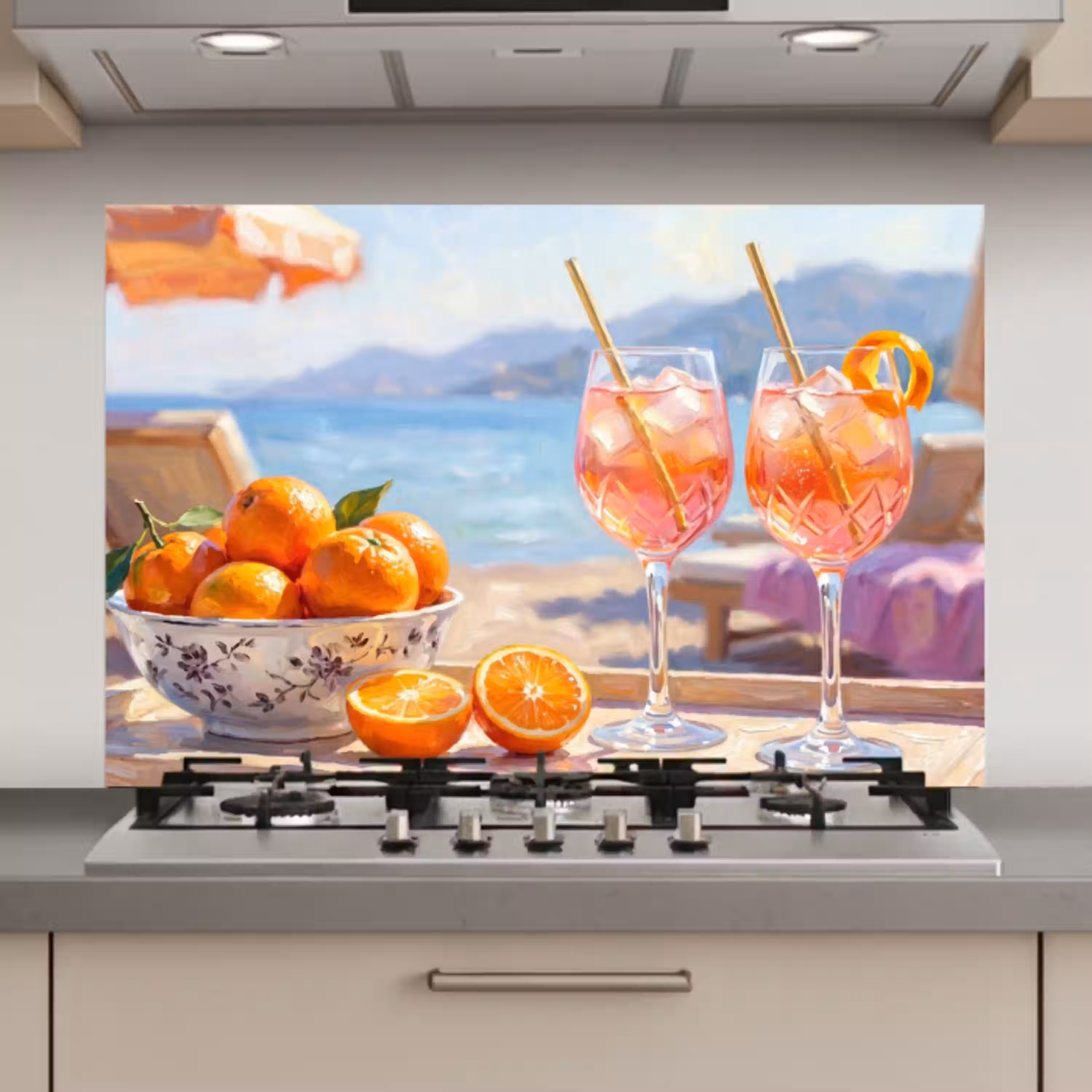 Drank - Glazen - Strand - Zomer - Oranje keuken achterwand spatscherm klein -3d_website