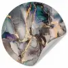 Goud - Blauw - Marmer Wandcirkel behangsticker klein -3d