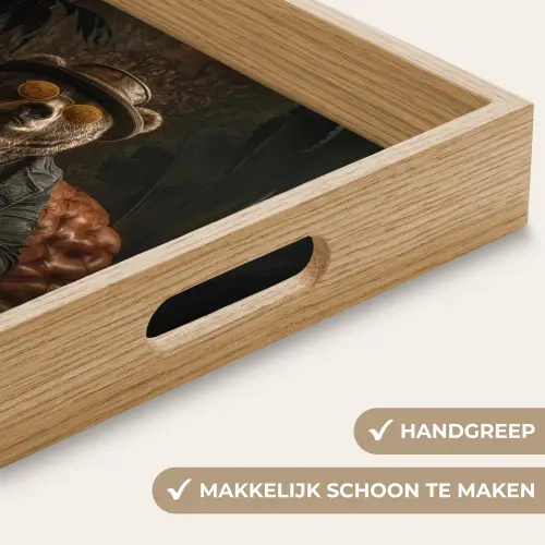Beer - Bruin - Pak - Hoed Dienblad Rechthoek middel -USP_HandgreepNL