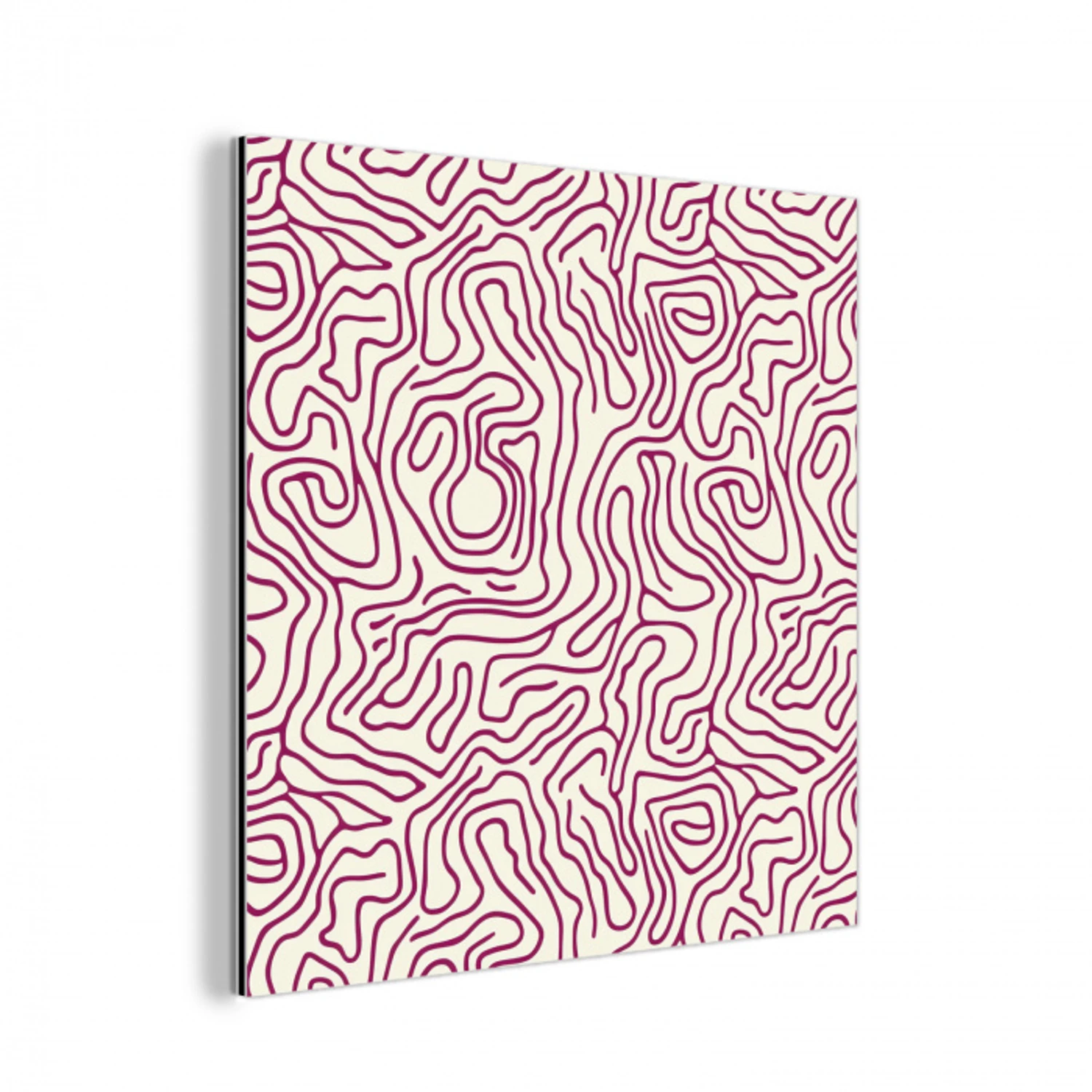 Kronkelende lijn - Magenta - Crème aluminium wit klein 46 -3d