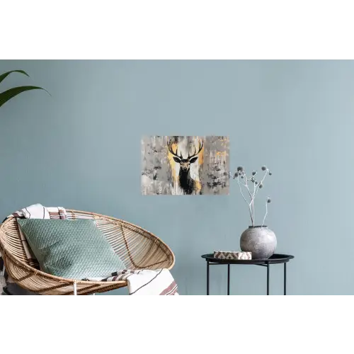 Abstract - Hert - Gewei - Goud Muursticker klein -plant