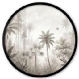 Jungle - Palmbomen - Natuur Fotolijst rond zonder passe partout klein -3d