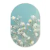 Stengels - Bloemen - Lucht - Wit Wandcirkel Ovaal Glas middel -3d