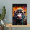 Aap - Gorilla - Graffiti - Dieren - Kleuren canvas 2cm klein -sfeer4