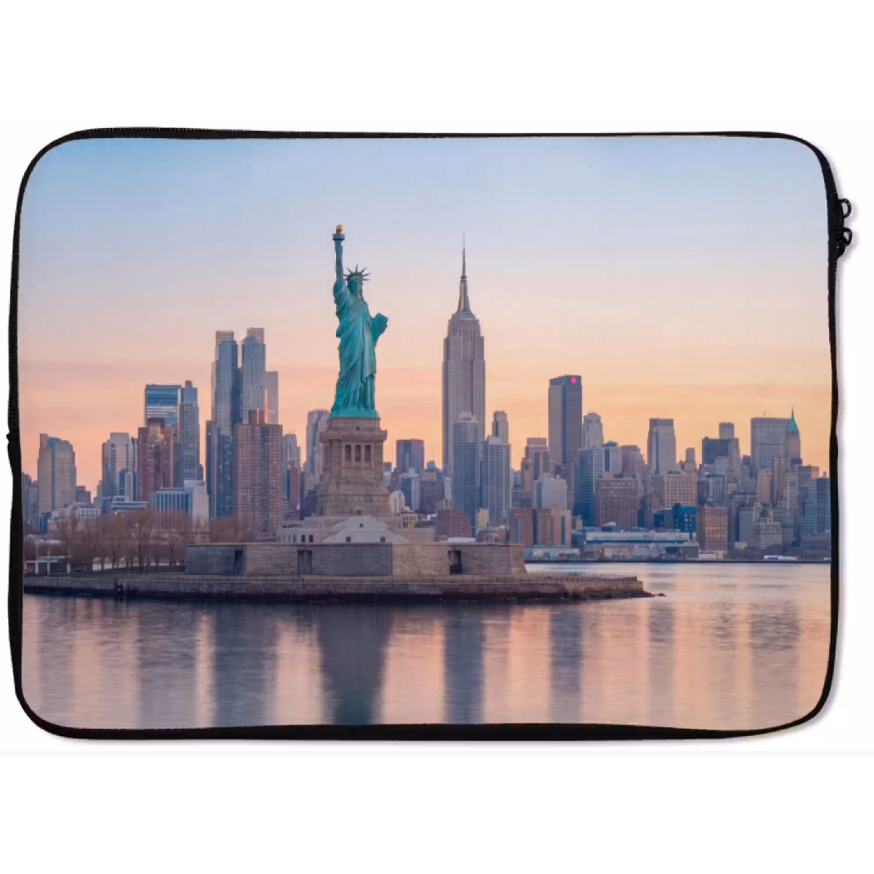 Vrijheidsbeeld - New York - Zonsopgang - Stad - Architectuur laptophoes neopreen klein -zkaufland3dotto