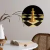 Schaakstuk - Koning - Schaakbord - Geblokt Wandcirkel behangsticker klein -sfeer3