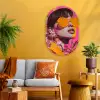 Zonnebril - Oranje - Vrouw - Planten Wandcirkel Ovaal Glas middel -sfeer4