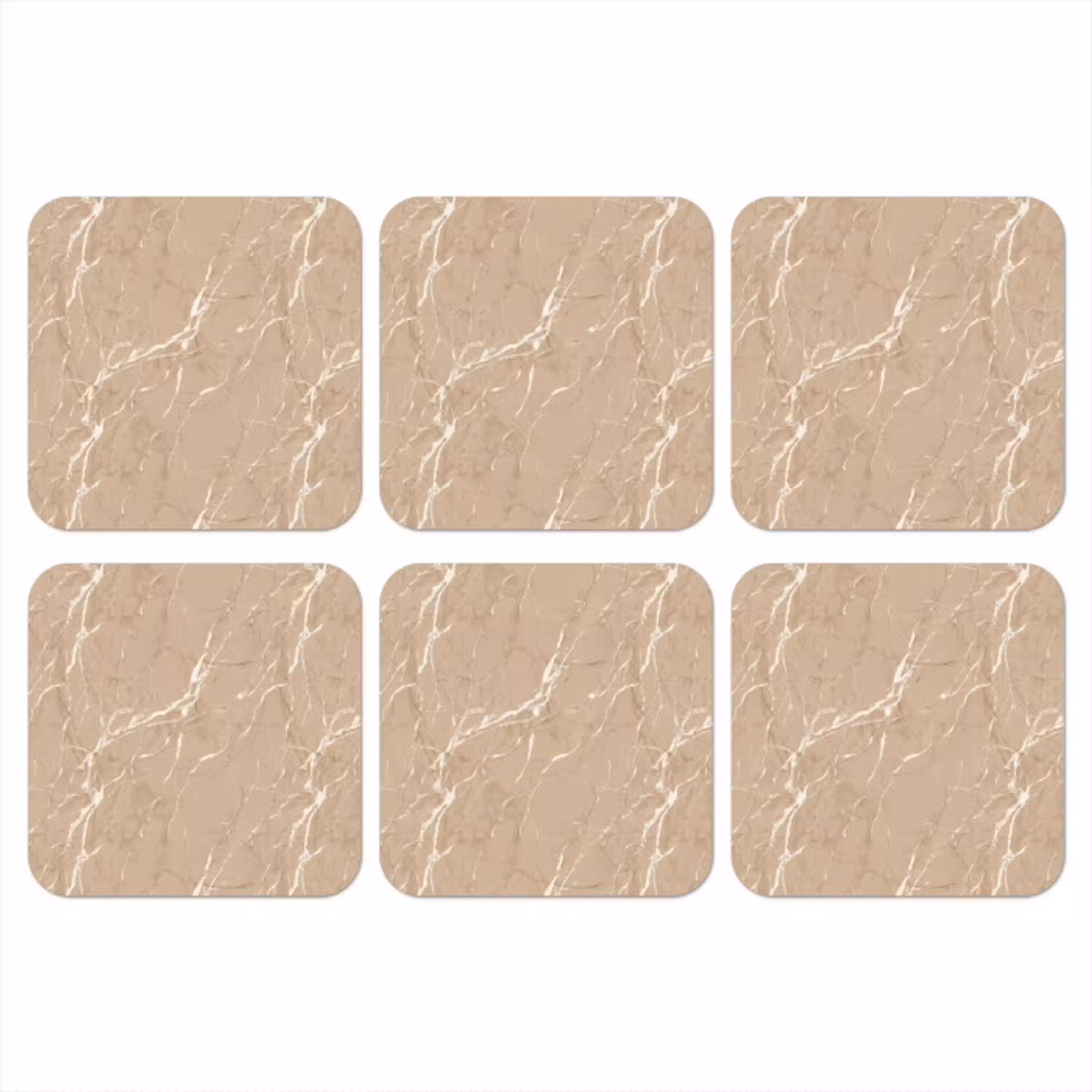 Beige - Marmer - Organisch - Wit onderzetter kurk middel 366 -3d