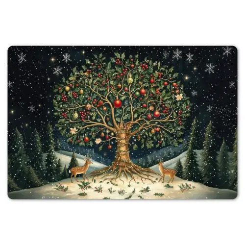 Feestboom - Winterhemel - Kleurrijk Placemat vinyl groot -zzsfeer1_Kitchenyeah-website