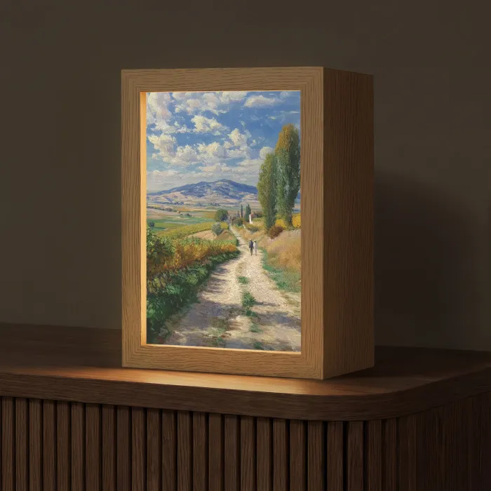 Mensen - Wandelen - Zandpad - Velden Light Box met kabel (Tafellamp) klein -z3d_website