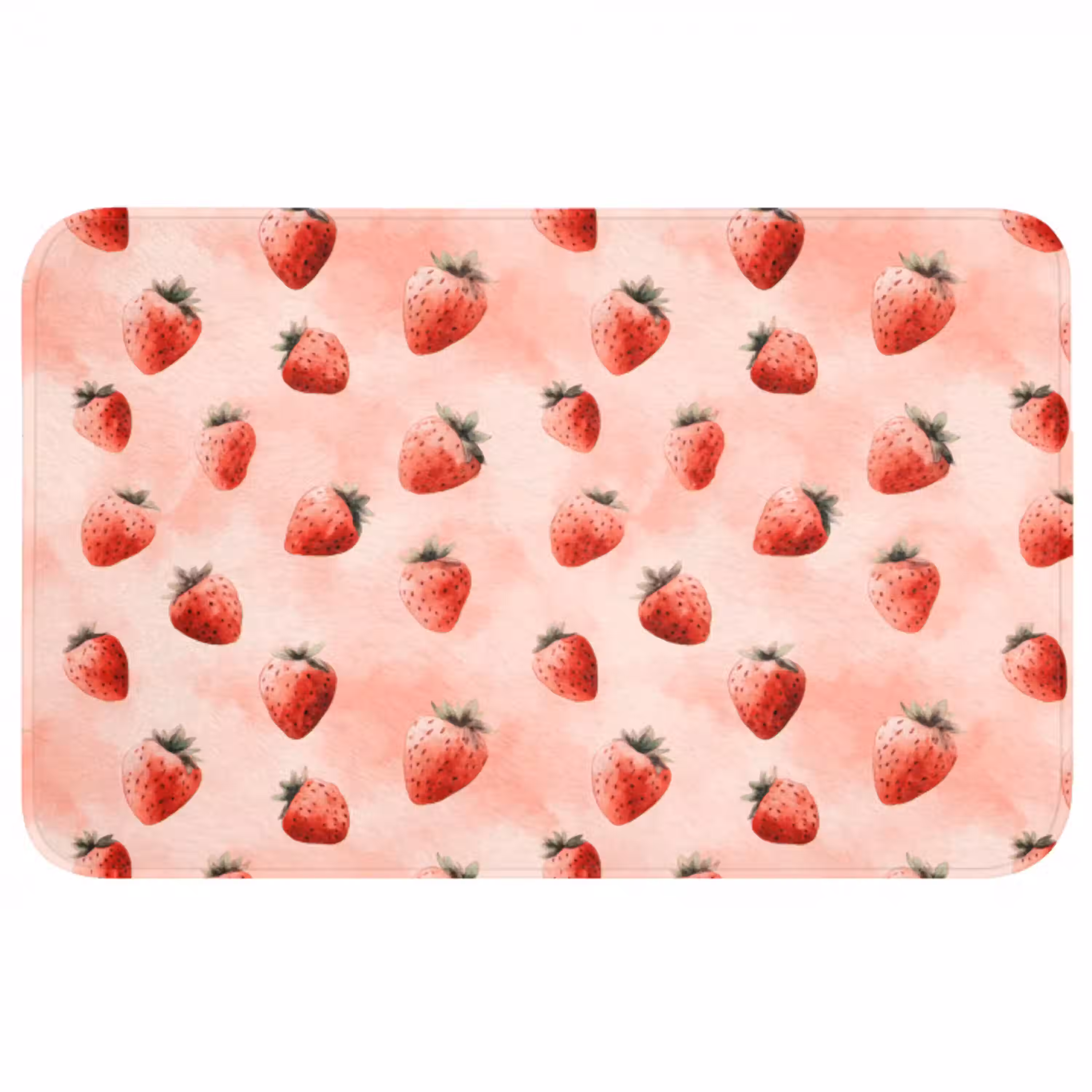 Aardbei - Patroon - Roze Badmat middel 997 -3d