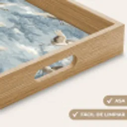 Wolken - Kraanvogels - Blauw Dienblad Rechthoek middel 911 -USP_HandgreepES