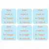 Blauw - Oranje - Just want to be happy & naked onderzetter kurk middel -3d