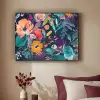 Kleurrijk - Bloemen - Kunst - Natuur - Hippie Textielframe zwart klein -sfeer1