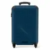 Abstract - Donkerblauw gridpatroon NBS - Handbagage koffer - Kinderen Unisex middel -productfoto_recht