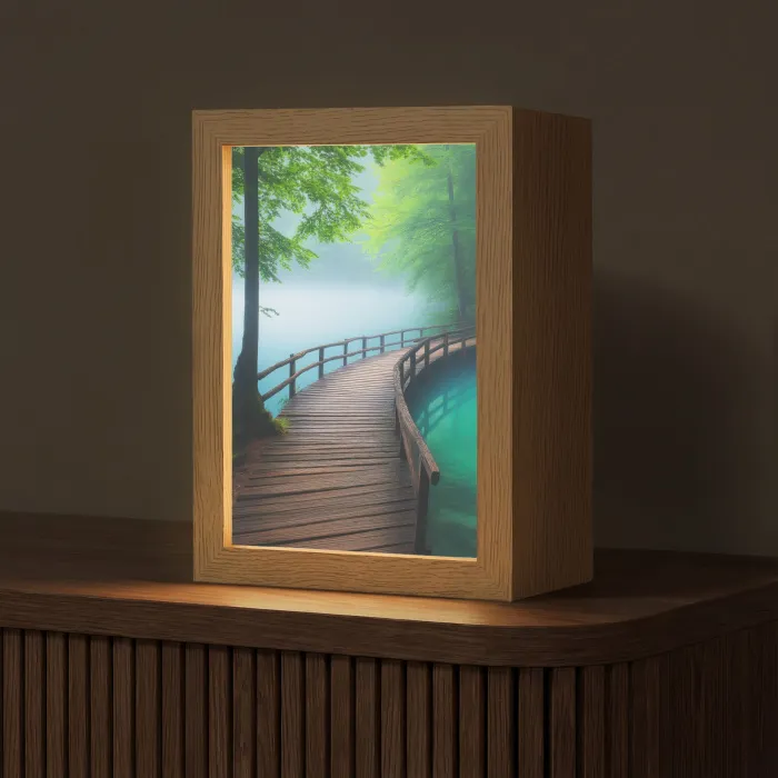 Brug - Water - Rivier - Bos Light Box met kabel (Tafellamp) klein -z3d_website