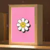 Smiley - Bloem - Roze Light Box met kabel (Kinderlampje) klein -zzz_3d_website
