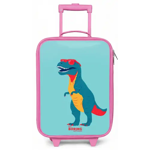 Coole T. rex met zonnebril Kinderkoffer - Roze klein -zz3dotto