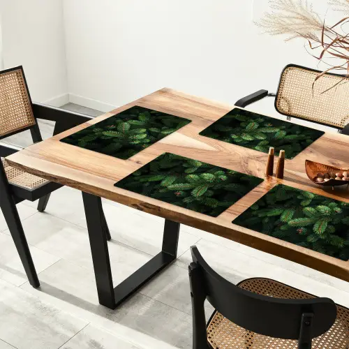Sparrentakken - Knoppen - Naalden - Groen Placemat vinyl groot -zzsfeer4_Kitchenyeah-website