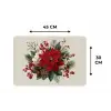 Kerststuk - Poinsettia - Dennenappels - Rood Placemat vinyl groot -specs