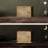 Hout - Bruin - Houtlook Light Box met kabel (Tafellamp) klein -sfeer3