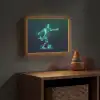 Voetballer - Trap - Blauw - Digitaal Light Box met batterij (Wandlamp kind) middel -sfeer5_kind
